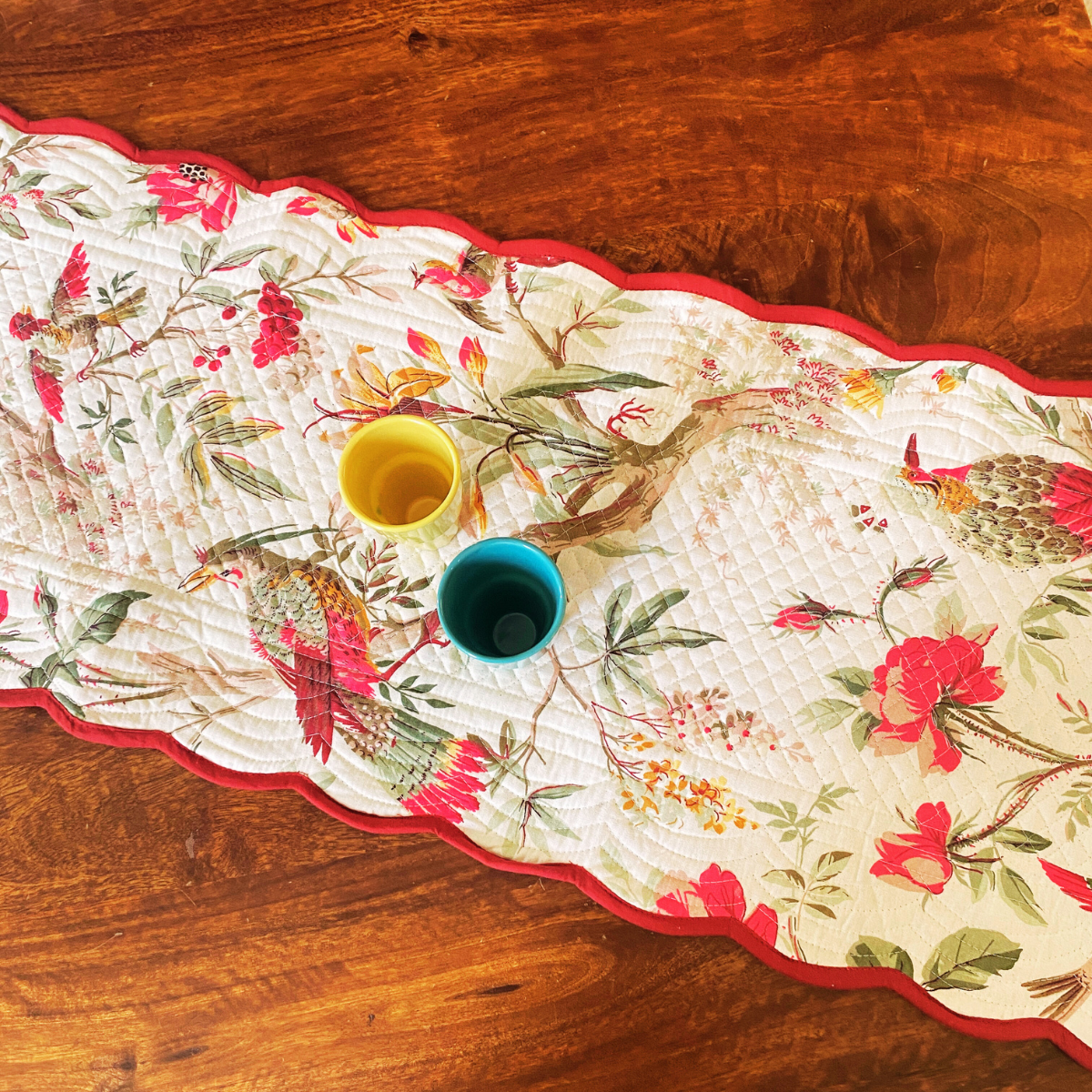 Flora Bliss Reversible Table Runner, 100% cotton, 15" x 72"