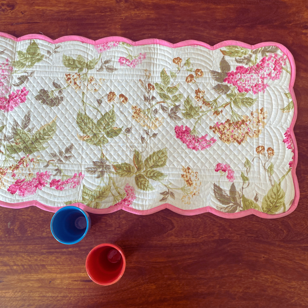 Petal Play Reversible Table Runner, 100% cotton, 15" x 72"