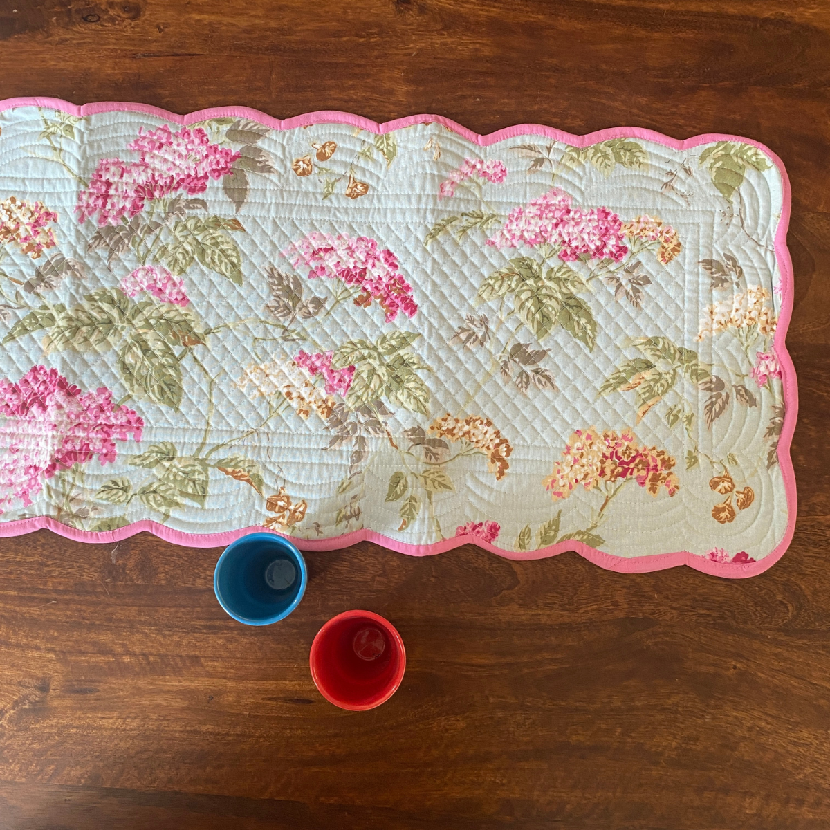 Petal Play Reversible Table Runner, 100% cotton, 15" x 72"