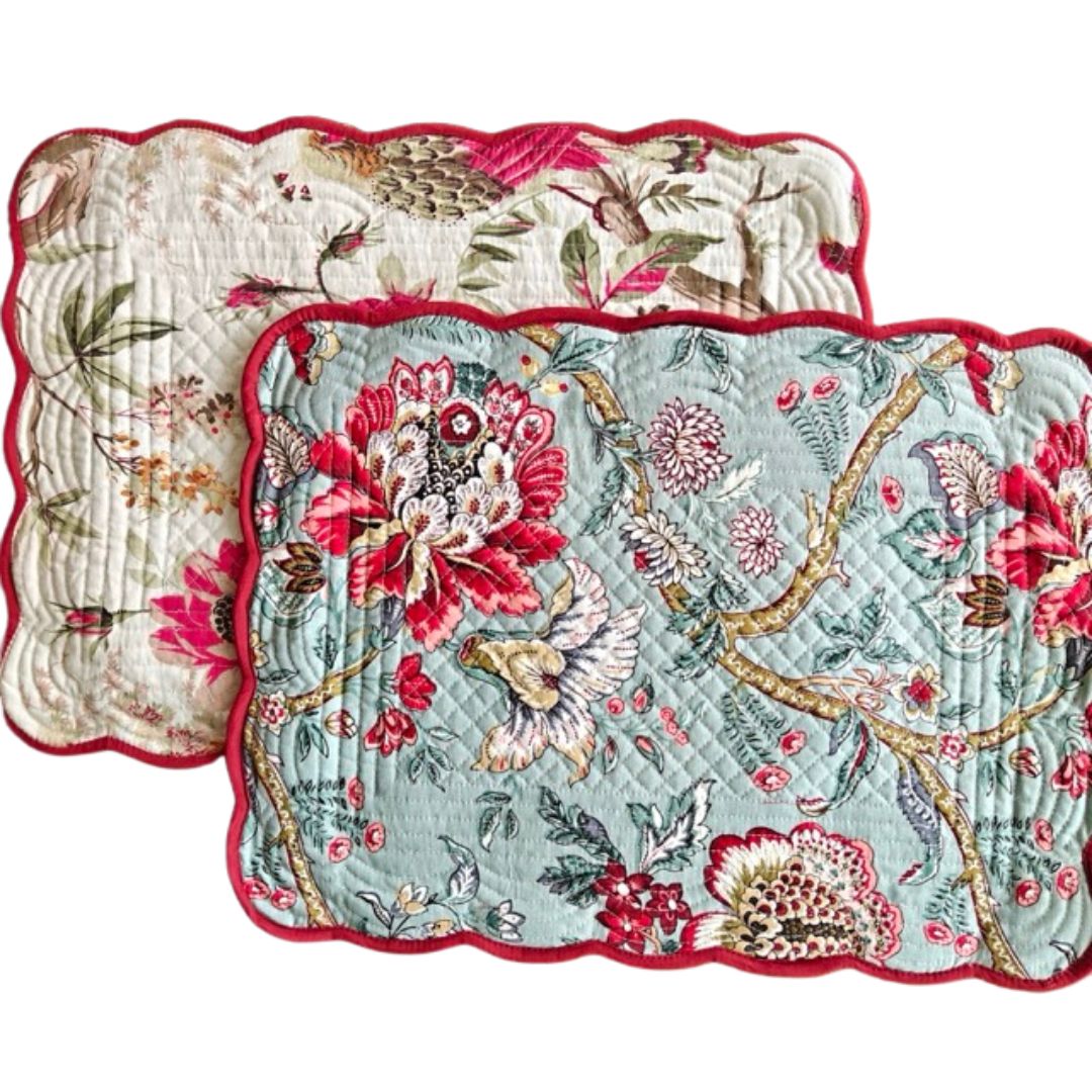 Reversible quilted placemat blue
