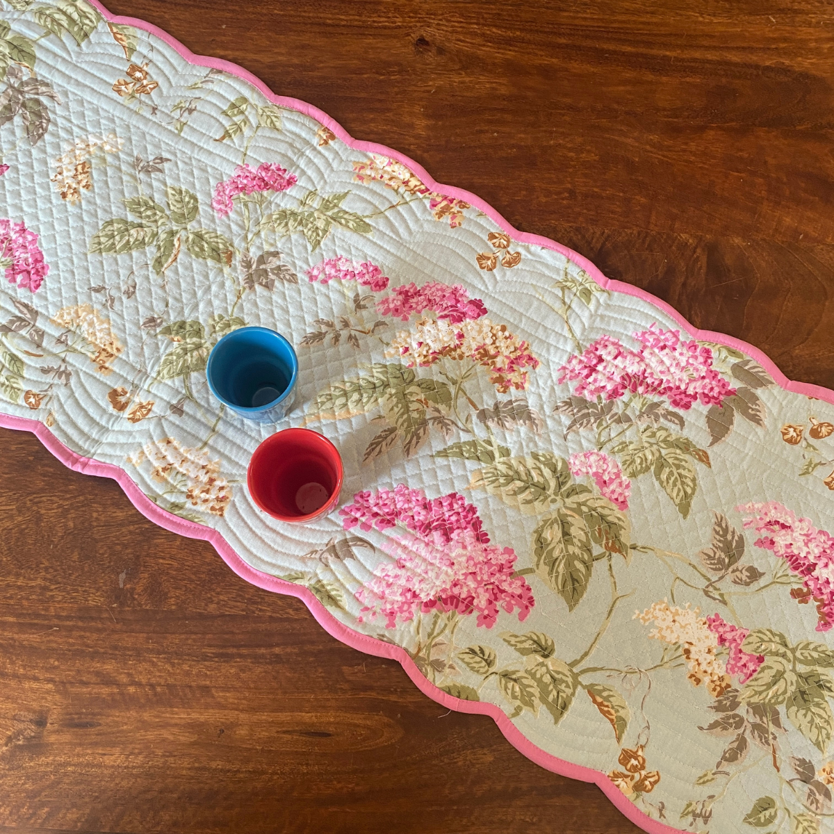 Petal Play Reversible Table Runner, 100% cotton, 15" x 72"