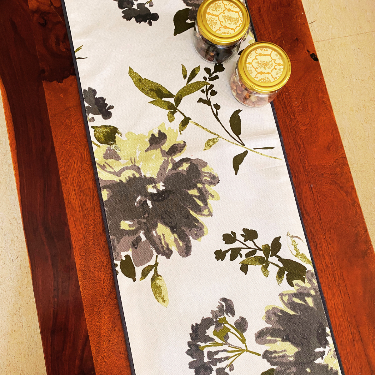 Fog Printed Table Runner, 100% cotton, 13" x 72"