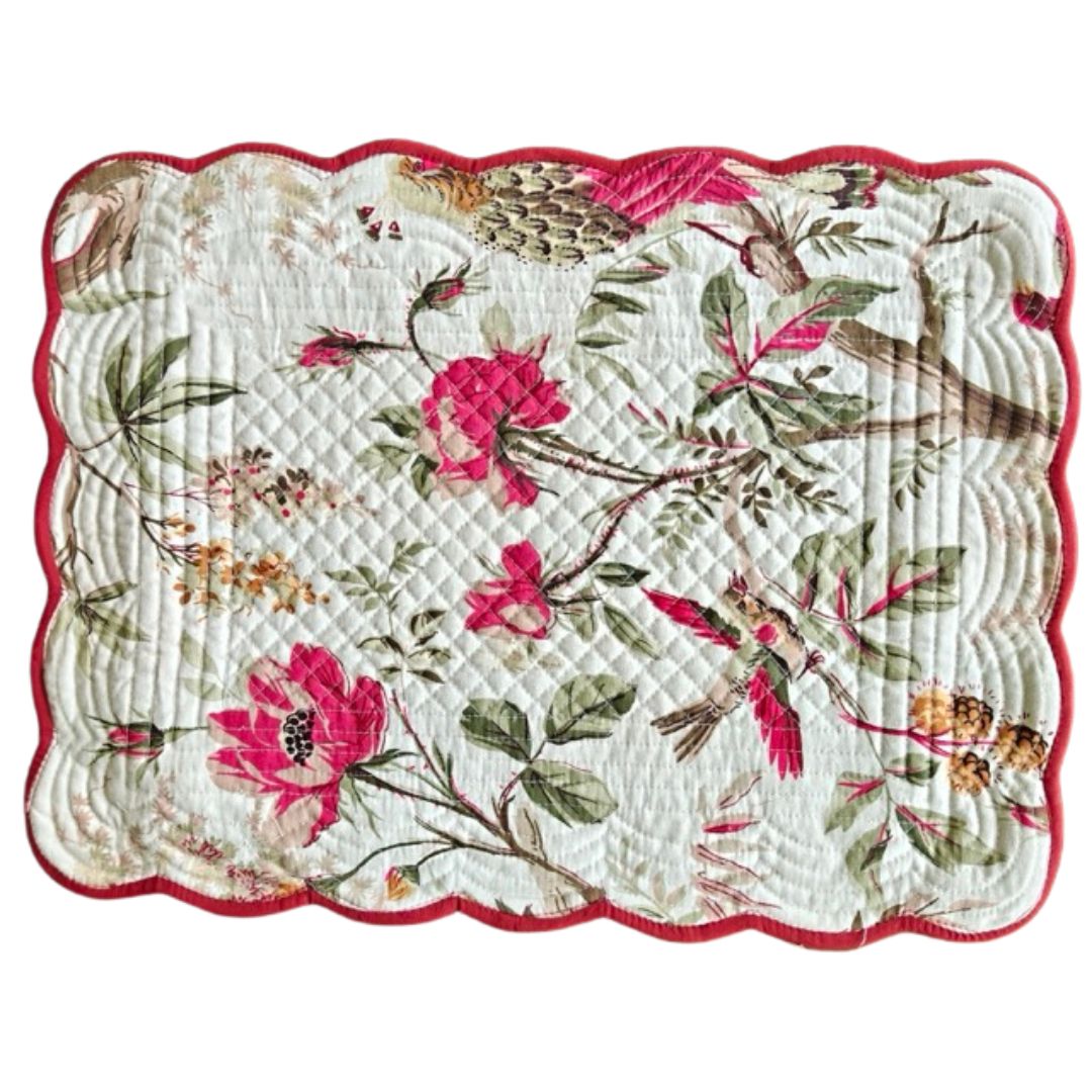 Reversible quilted placemat white
