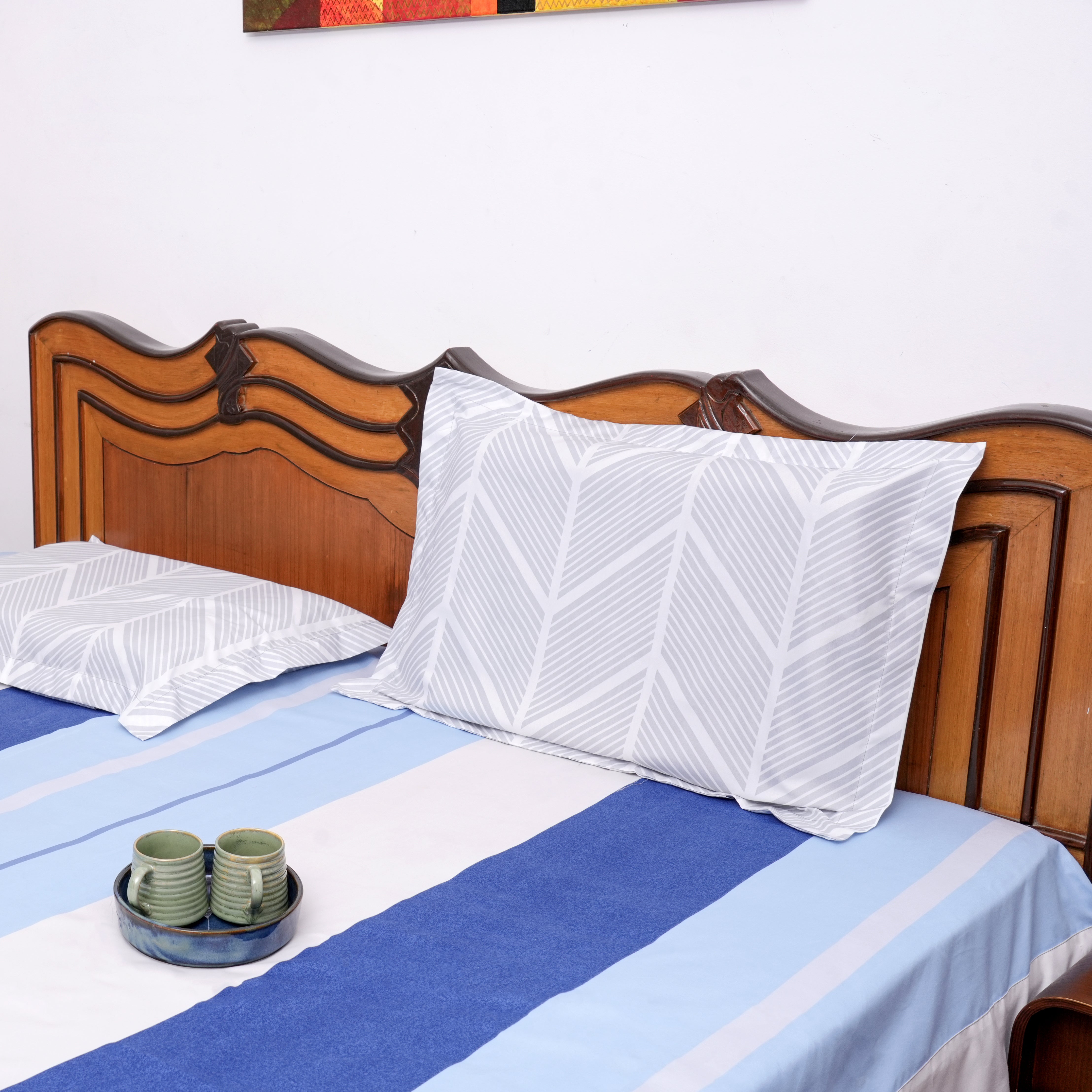 Pack of 2 King Size Bedsheets – Tangle & Marina Prints