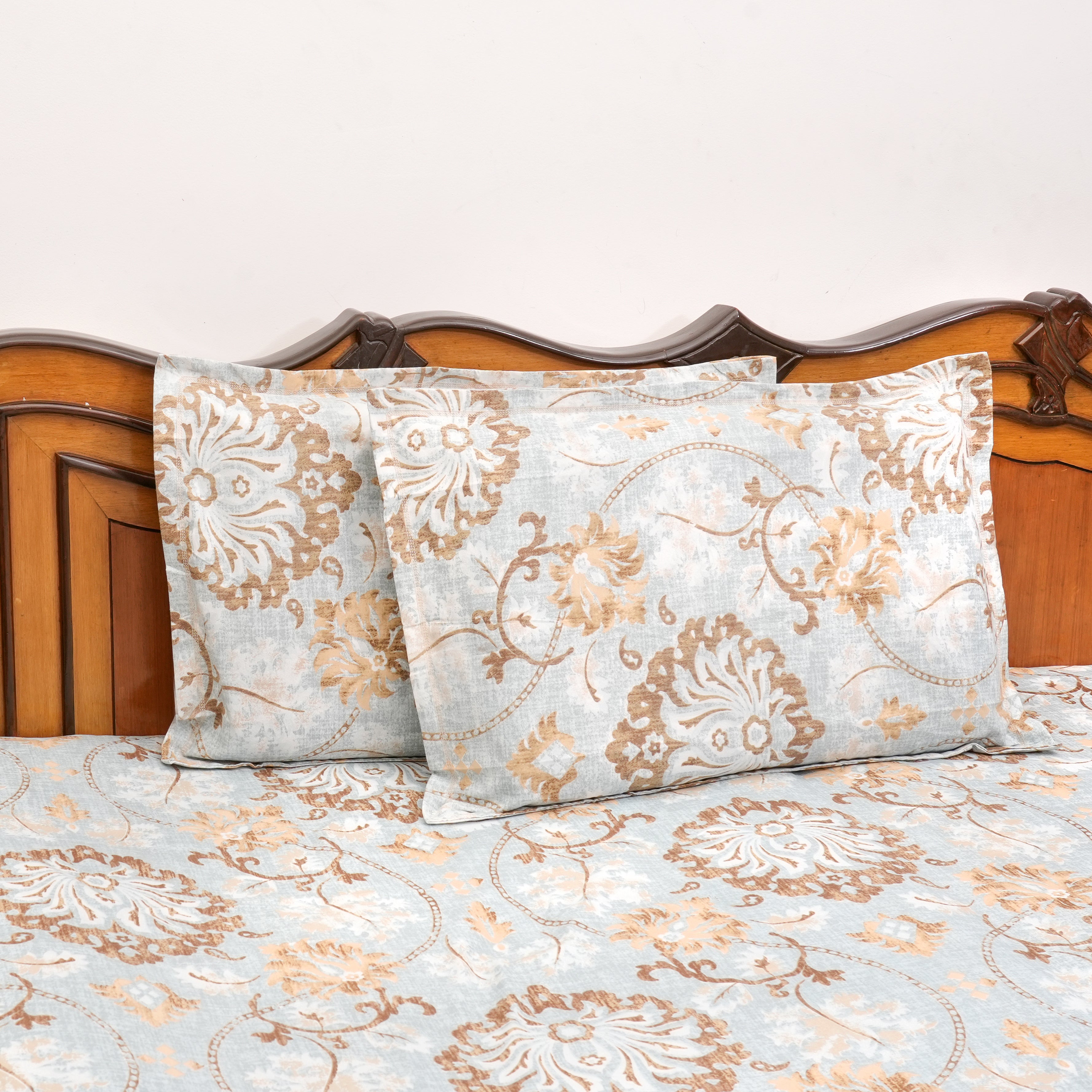 Pack of 2 Queen Size Bedsheets 90" x 100"- Blossom Harmony & Heritage Garden