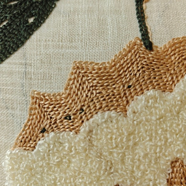 Leaf Embroidery Cushion Cover, 16" x 16", Pack of 1