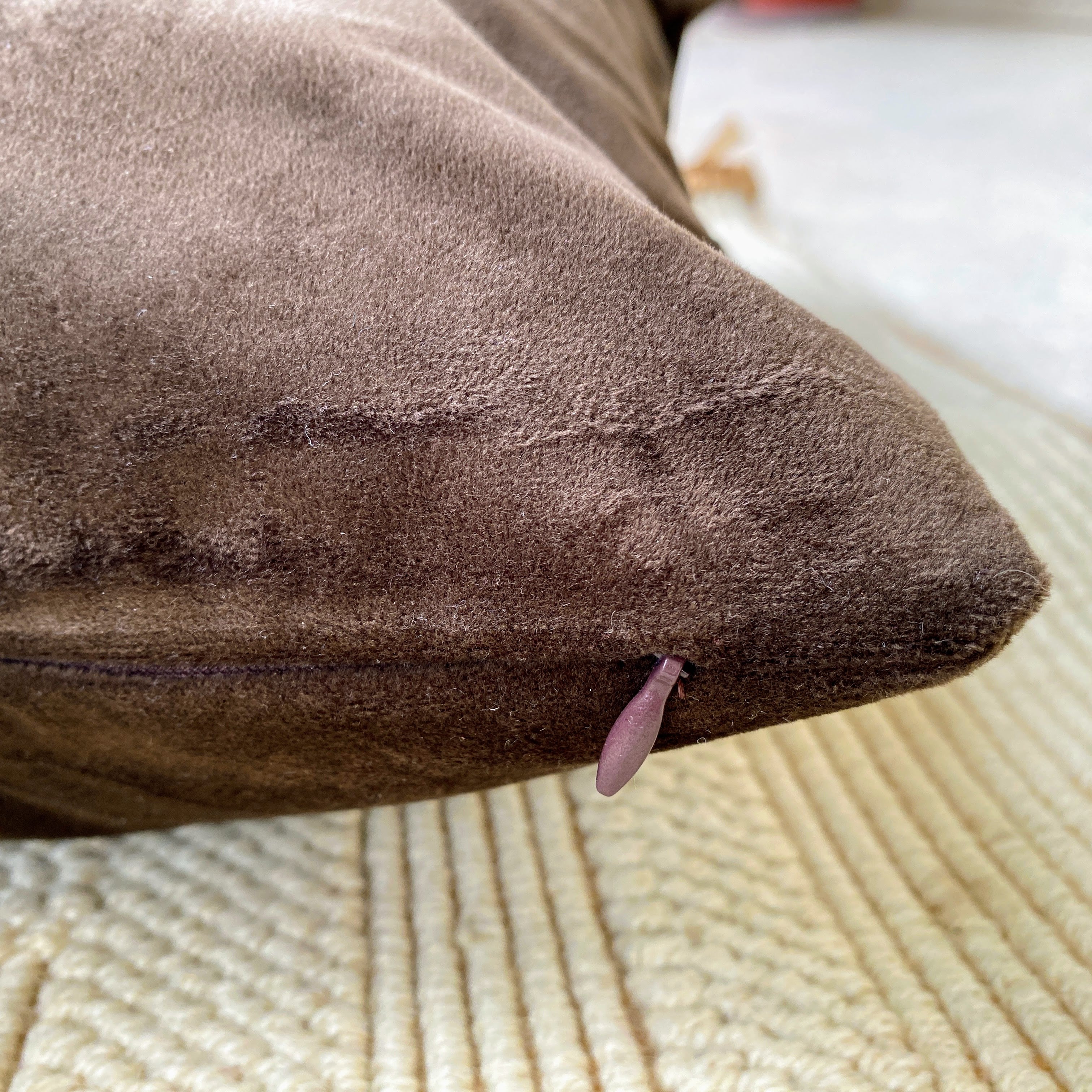 Suede Premium Cushion Covers, 16" x 16" – Silver and Coffee (4 cushion covers)