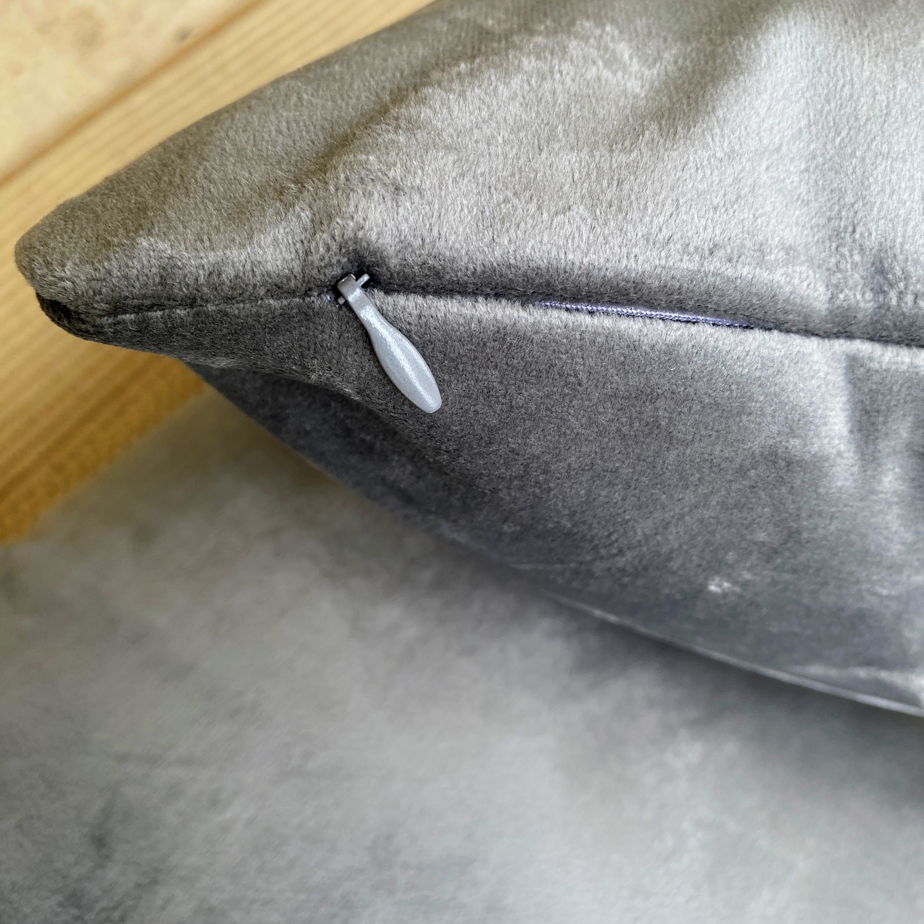 Suede Premium Cushion Covers, 16" x 16" – Silver and Coffee (4 cushion covers)