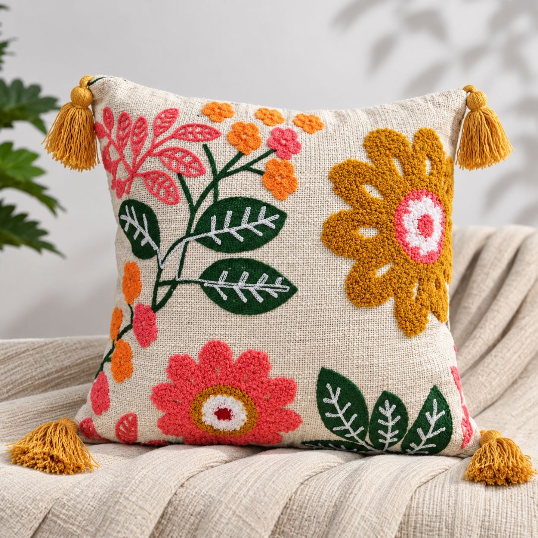 Dawn Cushion Cover Embroidered, 16" x 16", Pack of 1