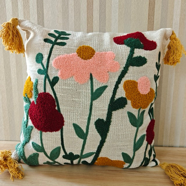 Charm Cushion Cover Embroidered, 16" x 16", Pack of 1