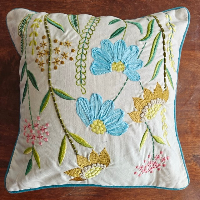 Aster Embroidered Cushion Cover