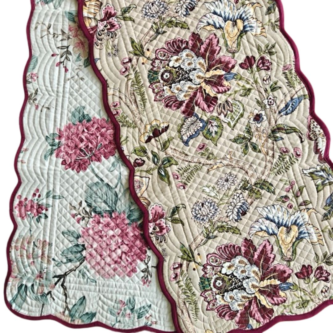 Reversible quilted table runner red