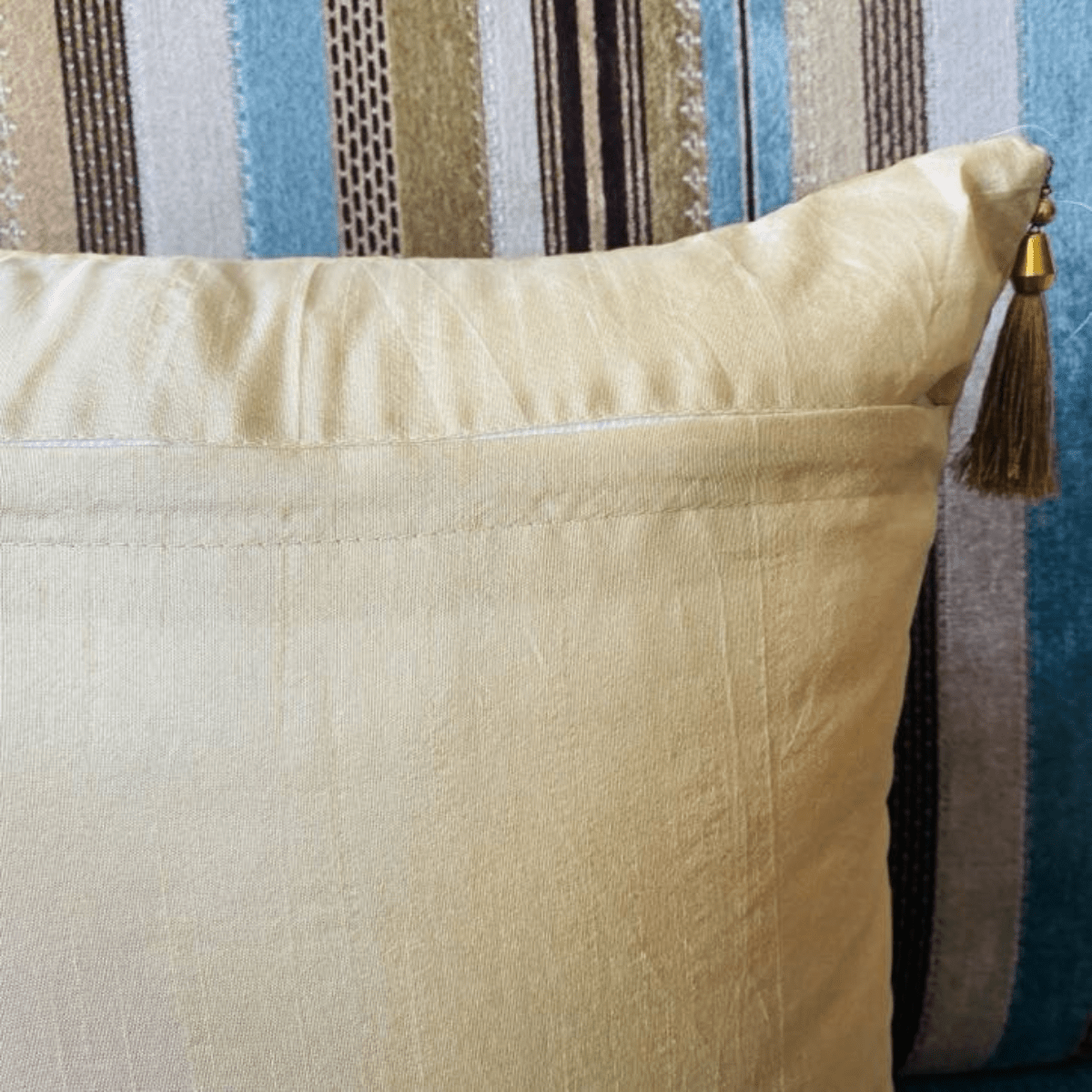 AARA Gold Cushion Cover, 16" x 16", Pack of 1 - Coral Slub - 