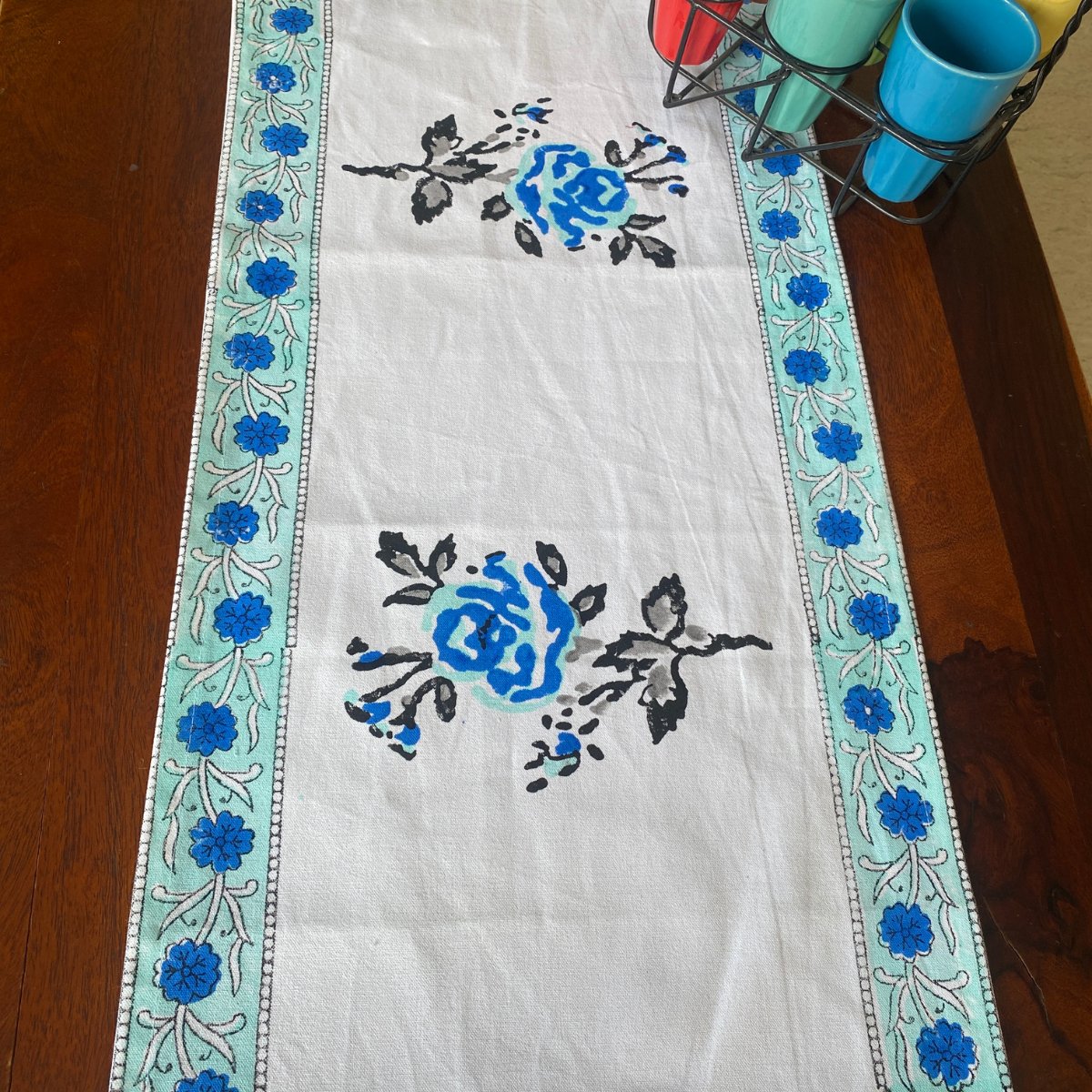 Abeer Table Runner, 100% cotton, 13" x 72" - Coral Slub - 