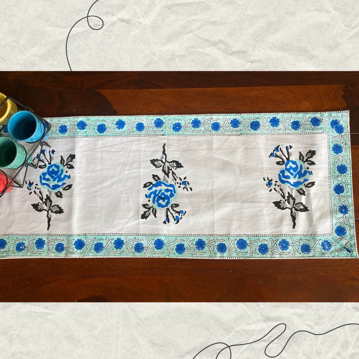 Abeer Table Runner, 100% cotton, 13" x 72" - Coral Slub - 