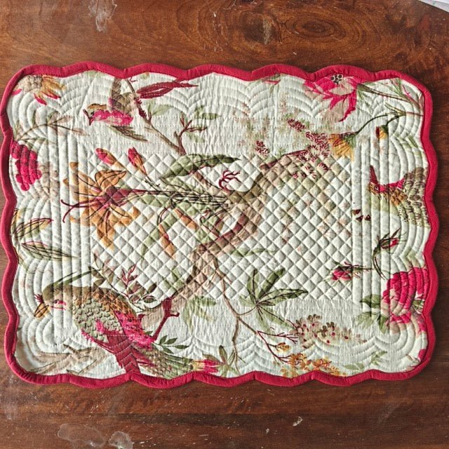 Almond Glow Reversible Placemats - Coral Slub - 