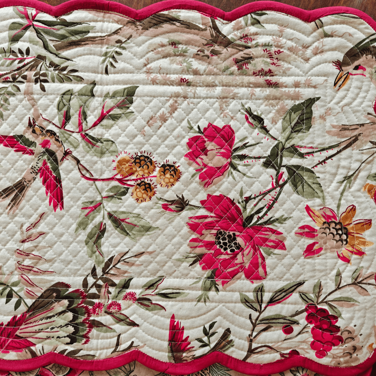 Almond Glow Reversible Table Runner, 100% cotton, 15" x 72" - Coral Slub - 