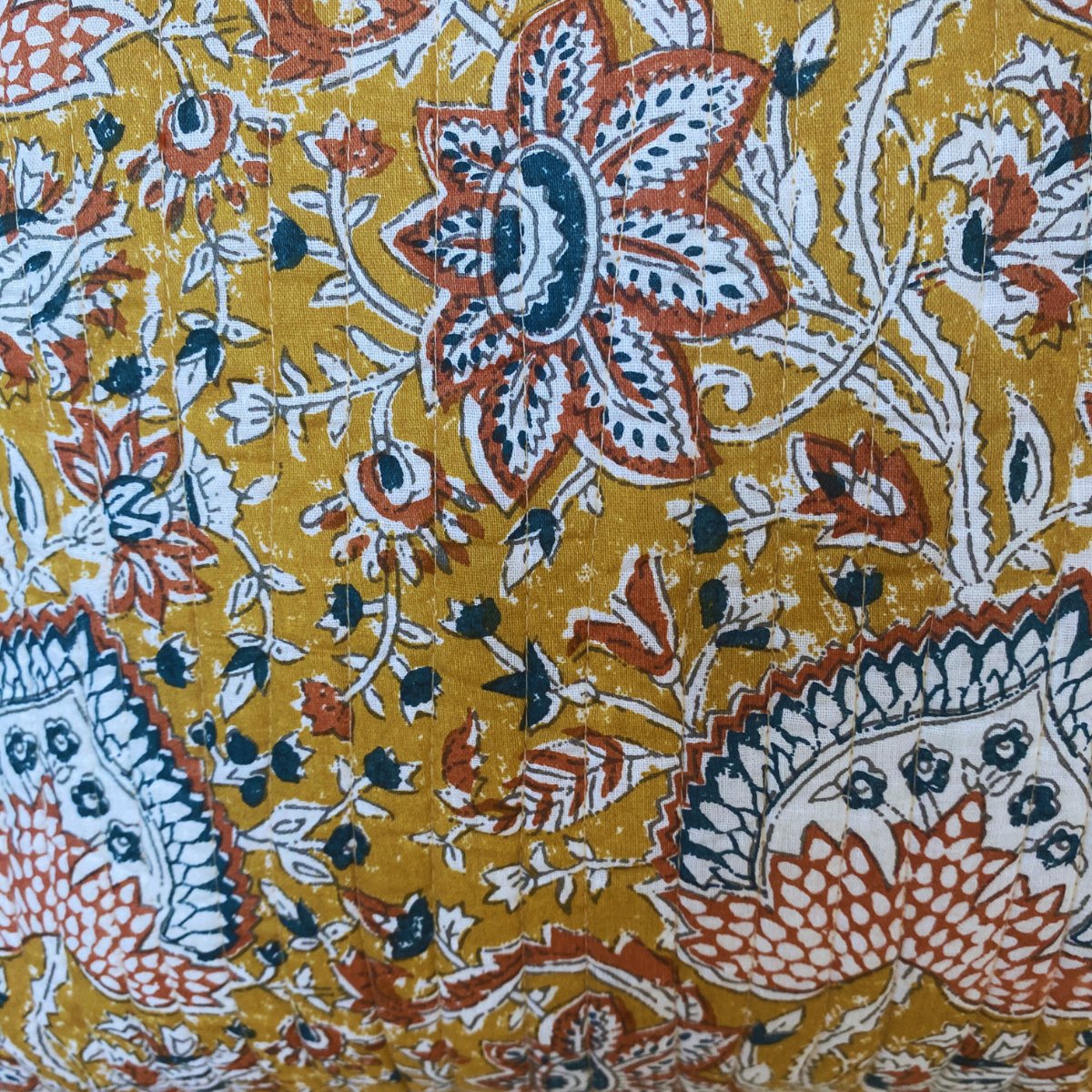 Amaltas Quilted Cushion Covers, pack of 5, 16" x 16" - Coral Slub - 