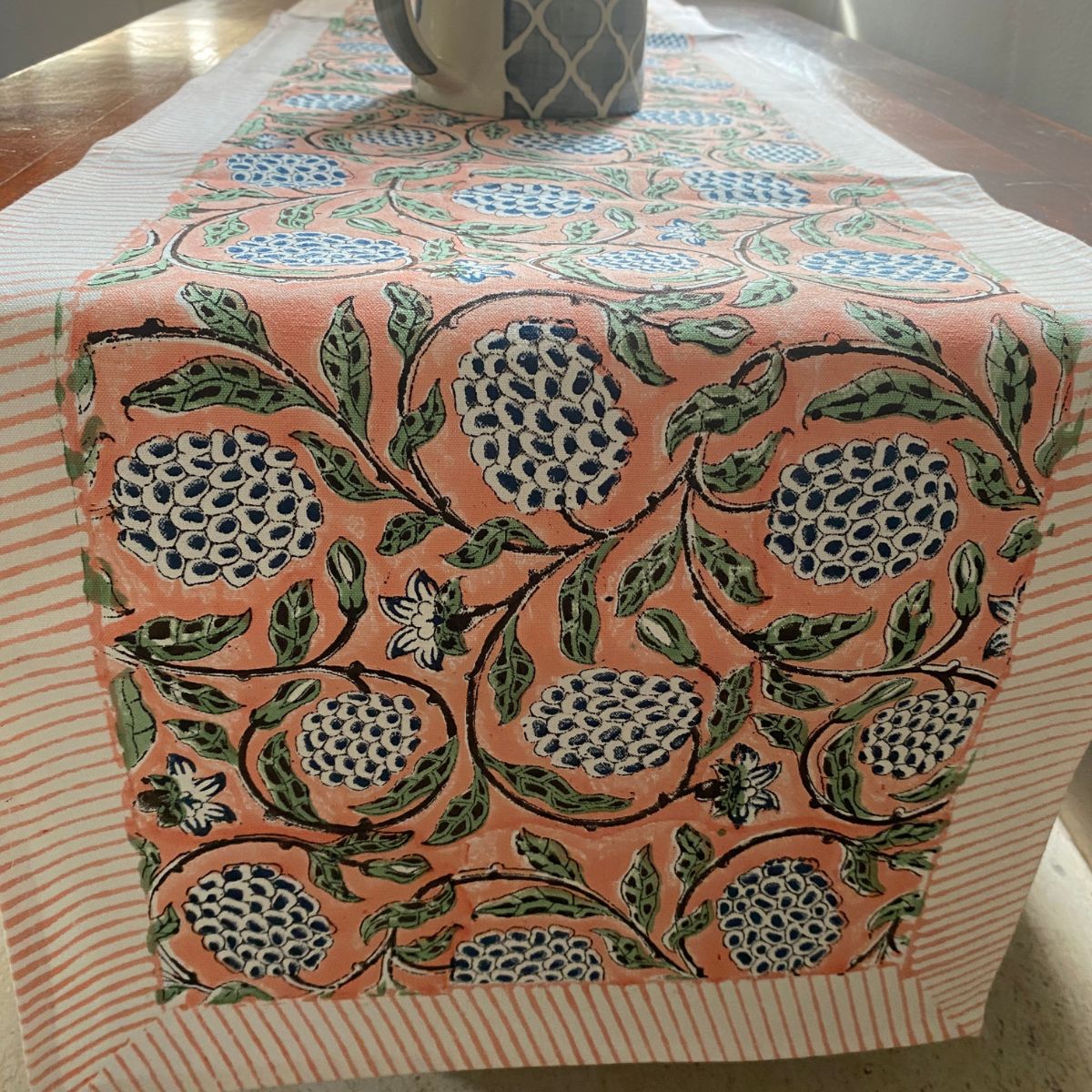 Anar Table Runner, 100% cotton, 13" x 72" - Coral Slub - 