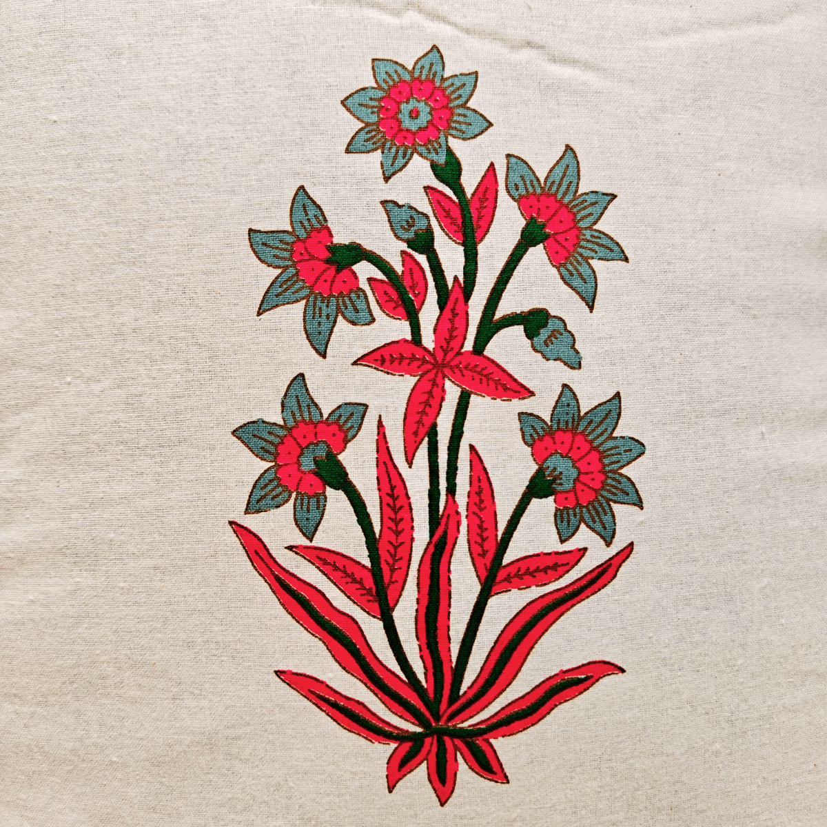 Aroha Cushion Cover Set – 100% Cotton – 16" x 16" (Set of 5) - Coral Slub - 