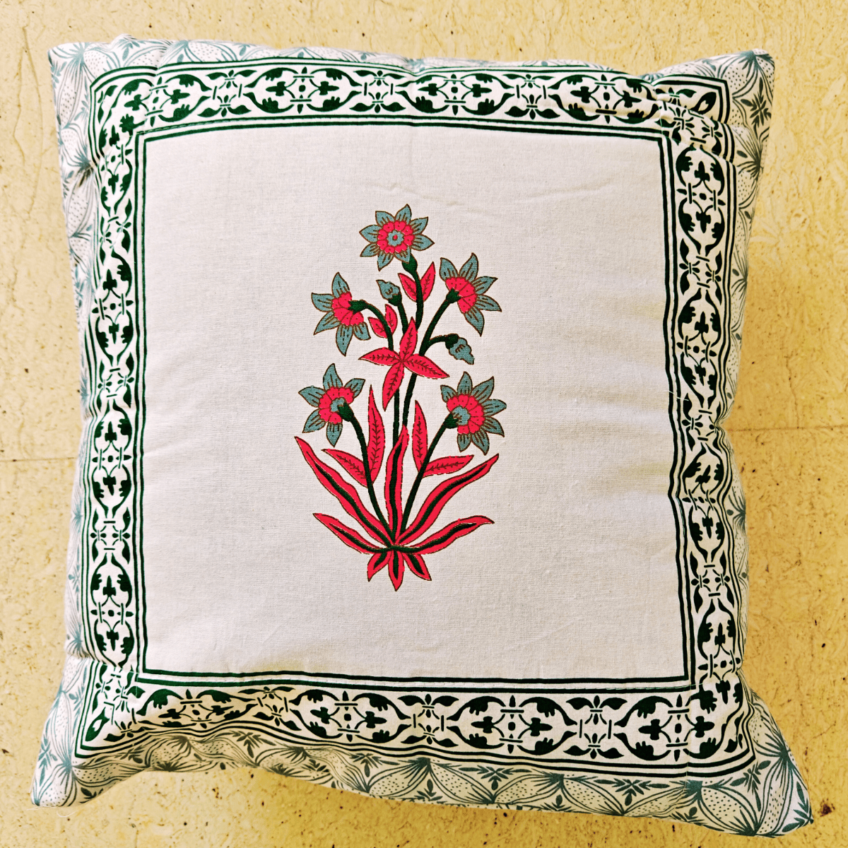 Aroha Cushion Cover Set – 100% Cotton – 16" x 16" (Set of 5) - Coral Slub - 