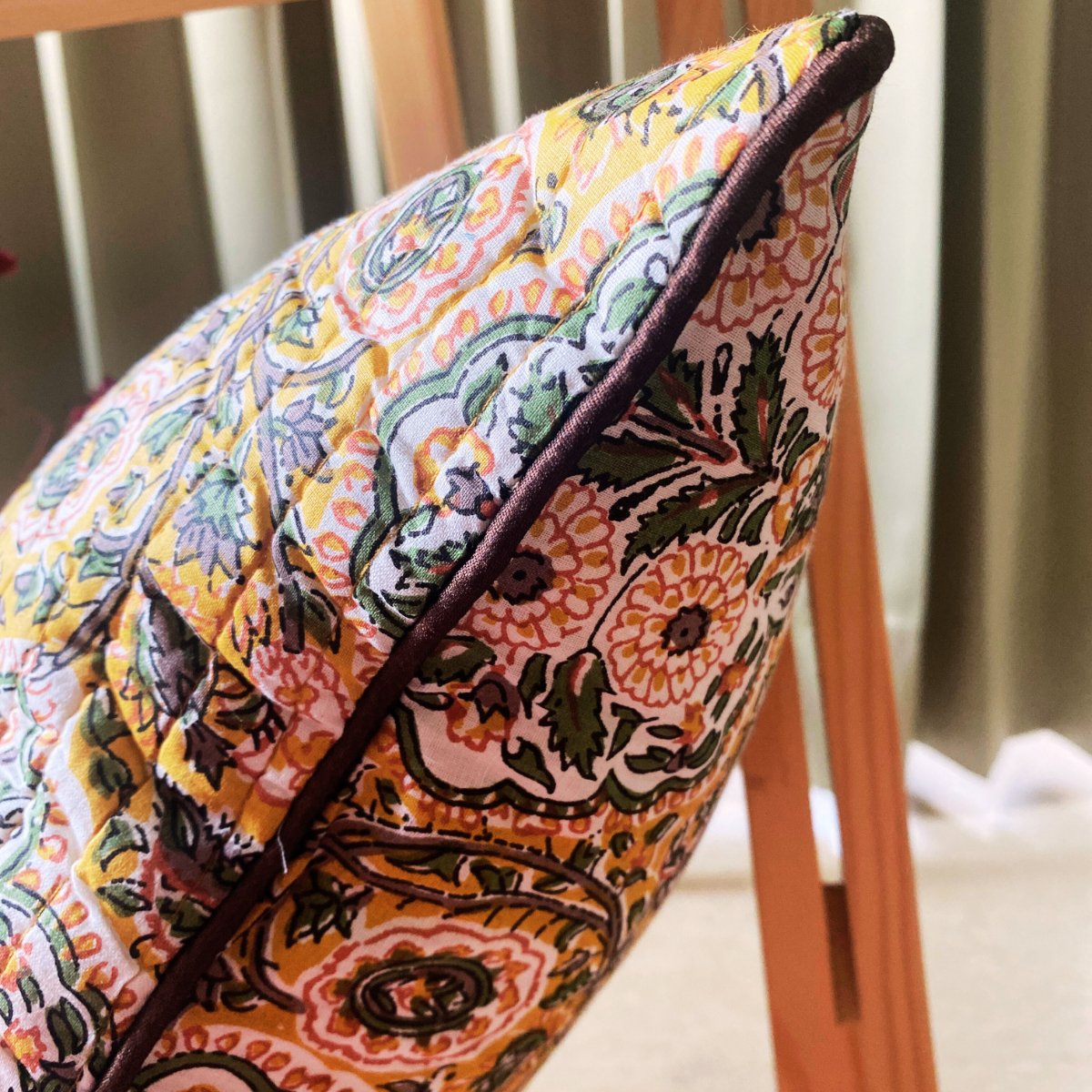 Bark Quilted Cushion Covers, pack of 5, 16" x 16" - Coral Slub - 