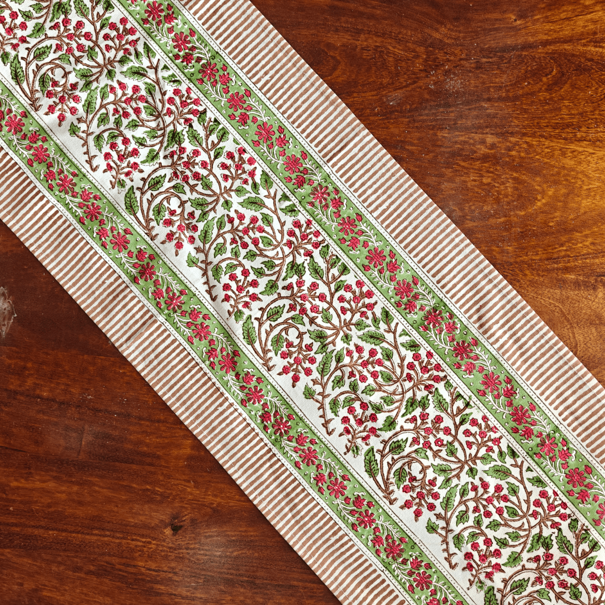 Basera Table Runner, 100% cotton, 13" X 72" - Coral Slub - 