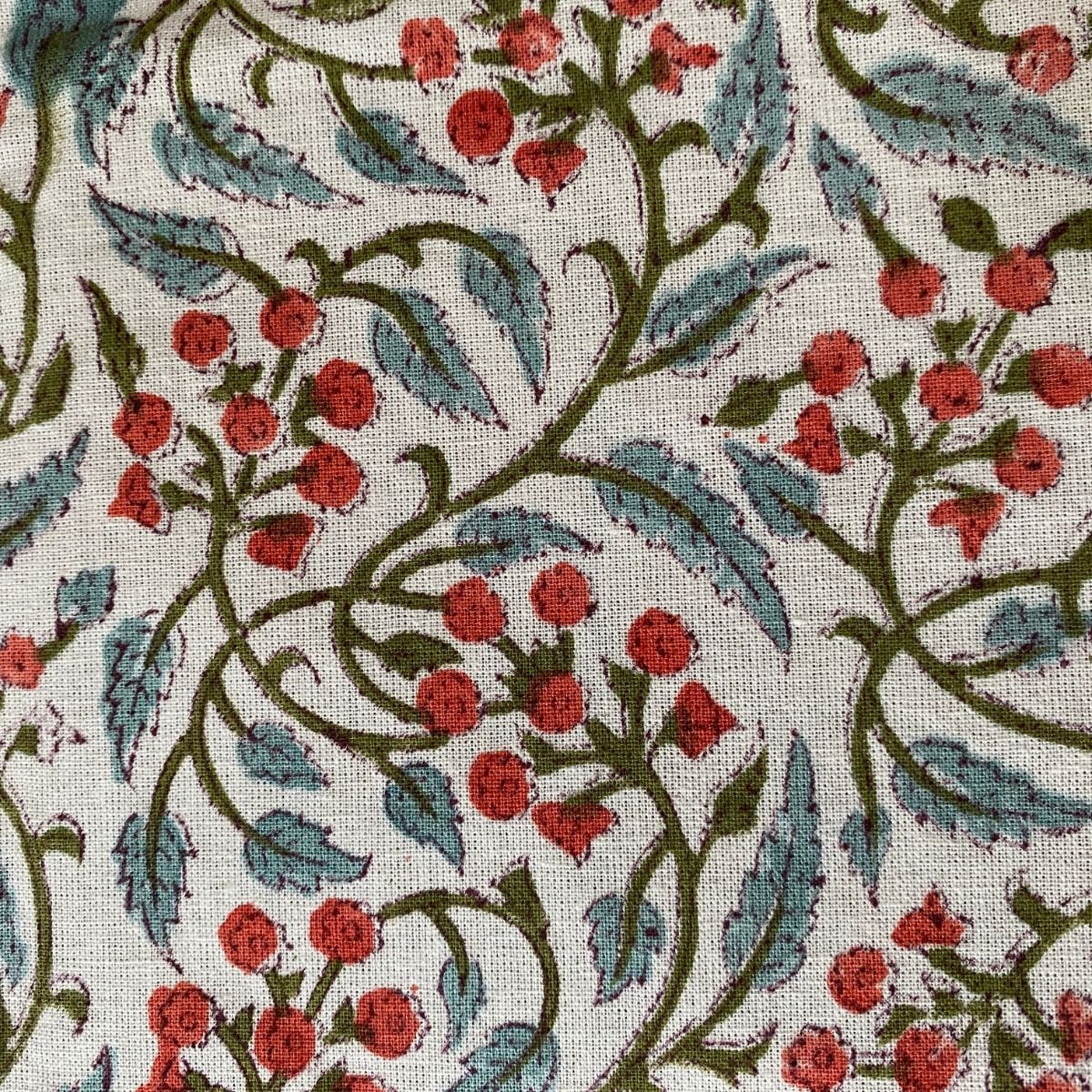 Bel 6 Seater Dining Table Cover, 100% Cotton, 60" x 90" - Coral Slub - 