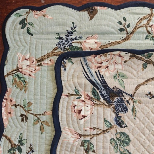 Bloom Cascade Reversible Placemats - Coral Slub - 