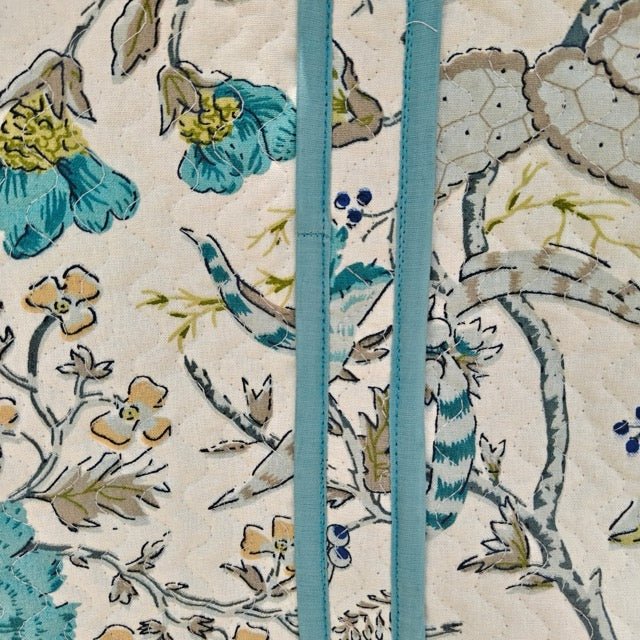 Bloom Haven Botanic Print Tote Bag - Coral Slub - 