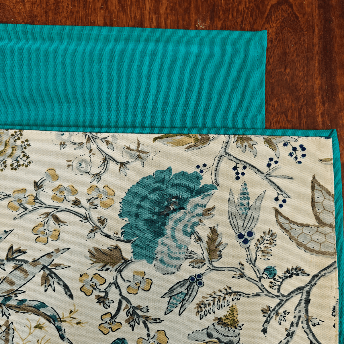 Bloom Haven Printed Placemats – Cotton Canvas – Set of 6, 12" x 18" - Coral Slub - 