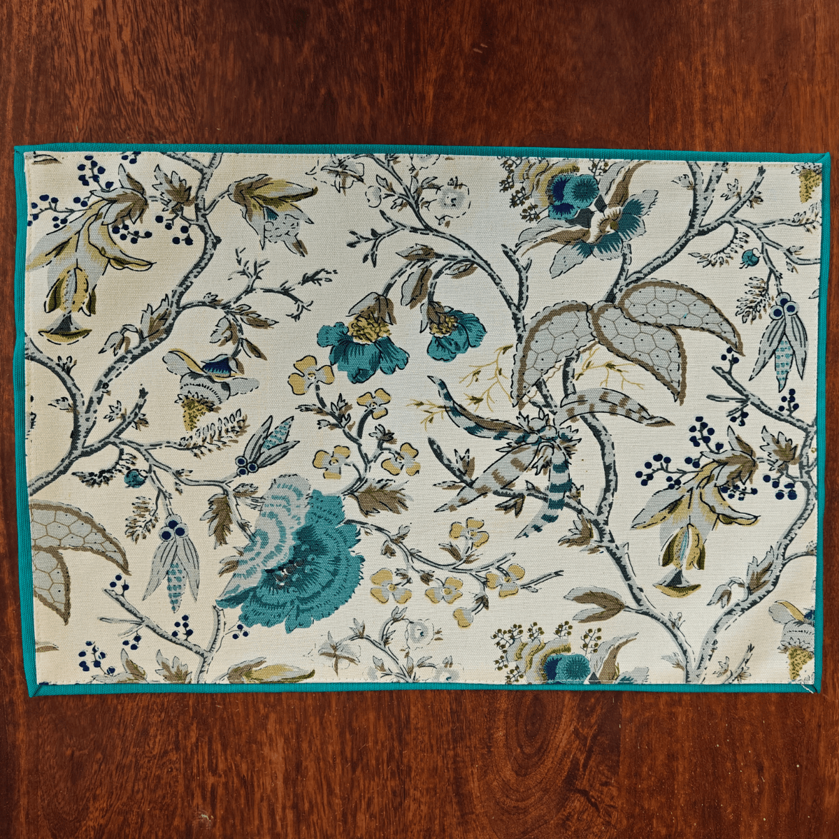 Bloom Haven Printed Placemats – Cotton Canvas – Set of 6, 12" x 18" - Coral Slub - 