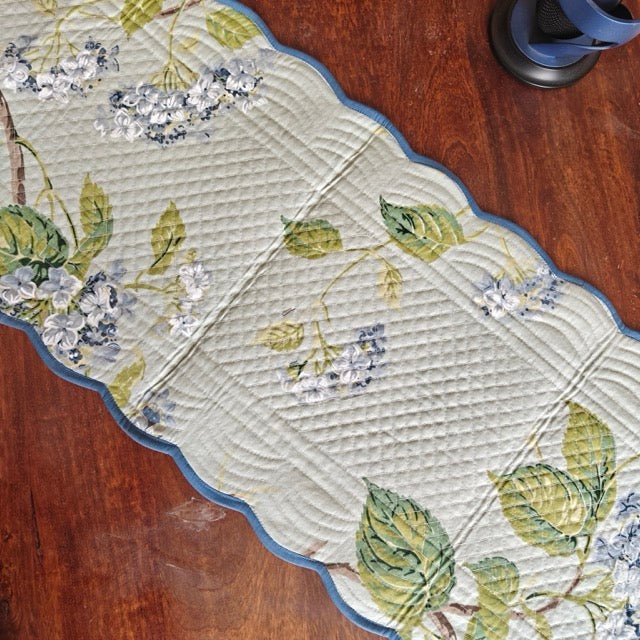 Blue Bird Reversible Table Runner - Coral Slub -