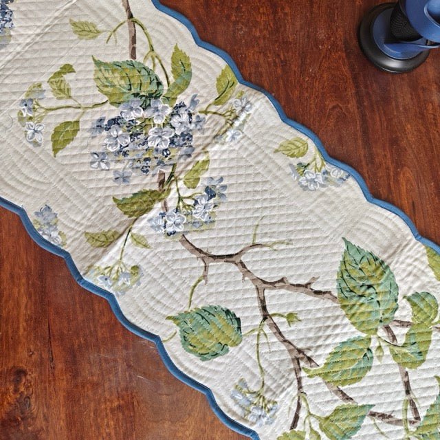 Blue Bird Reversible Table Runner - Coral Slub -