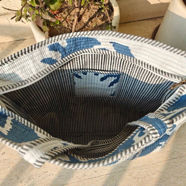 Blue Loom Ikat Print Tote Bag - Coral Slub - 