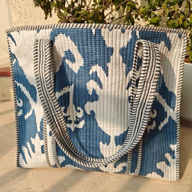 Blue Loom Ikat Print Tote Bag - Coral Slub - 