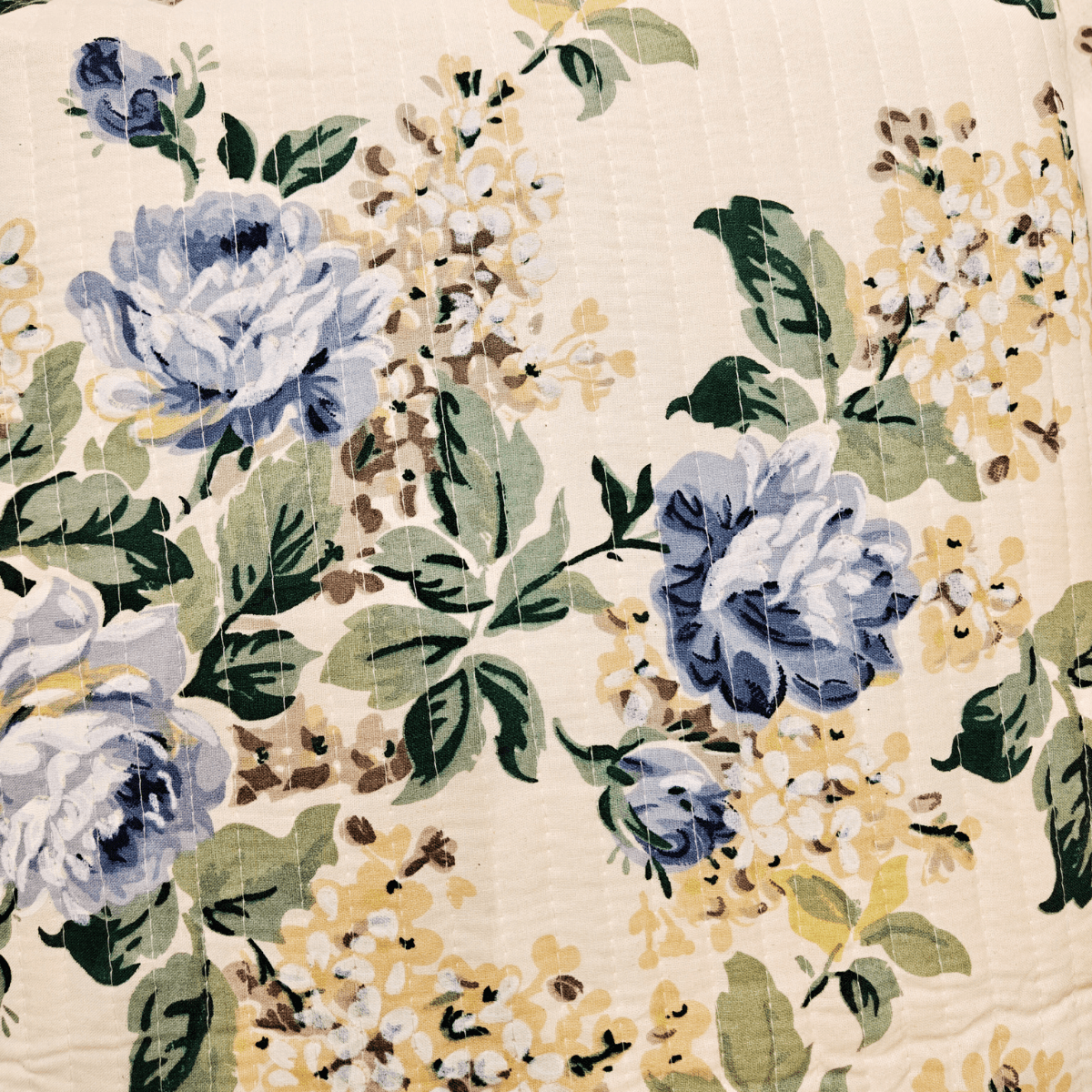 Blushing Fern King Size Bedsheet Set (108" x 108") – 100% Cotton, Quilted Pillow Covers - Coral Slub - 