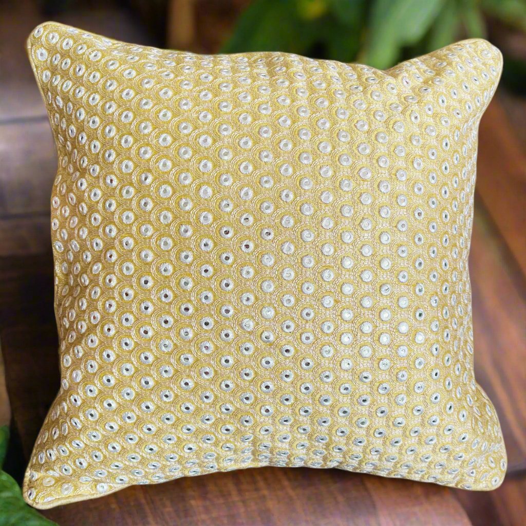 Boond Cream Cushion Cover, Pack of 1, 16" x 16" - Coral Slub - 