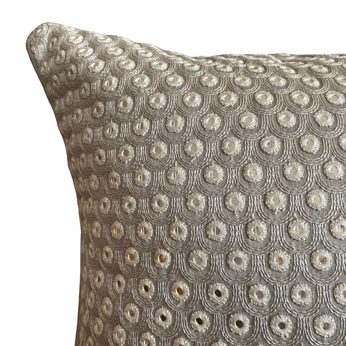 Boond Silver Cushion Cover, Pack of 1, 16" x 16" - Coral Slub - 