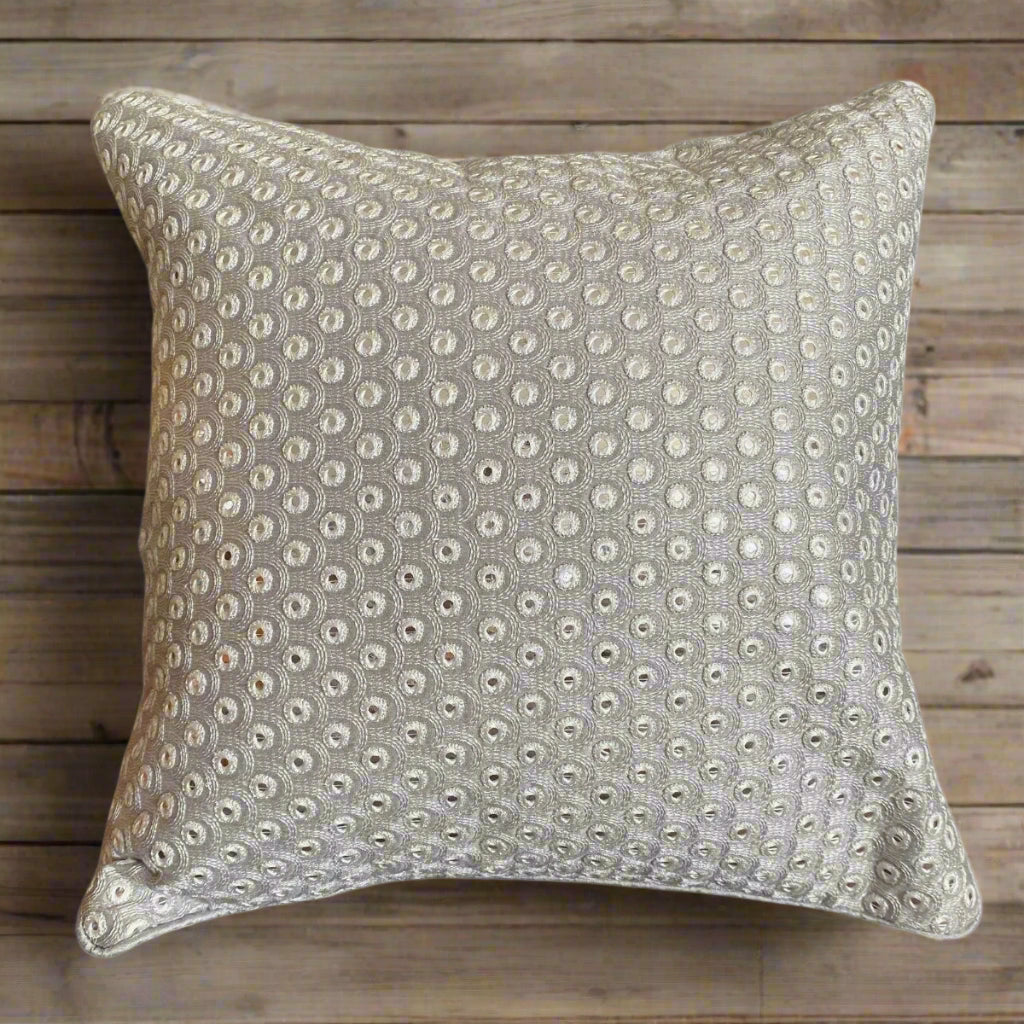 Boond Silver Cushion Cover, Pack of 1, 16" x 16" - Coral Slub - 