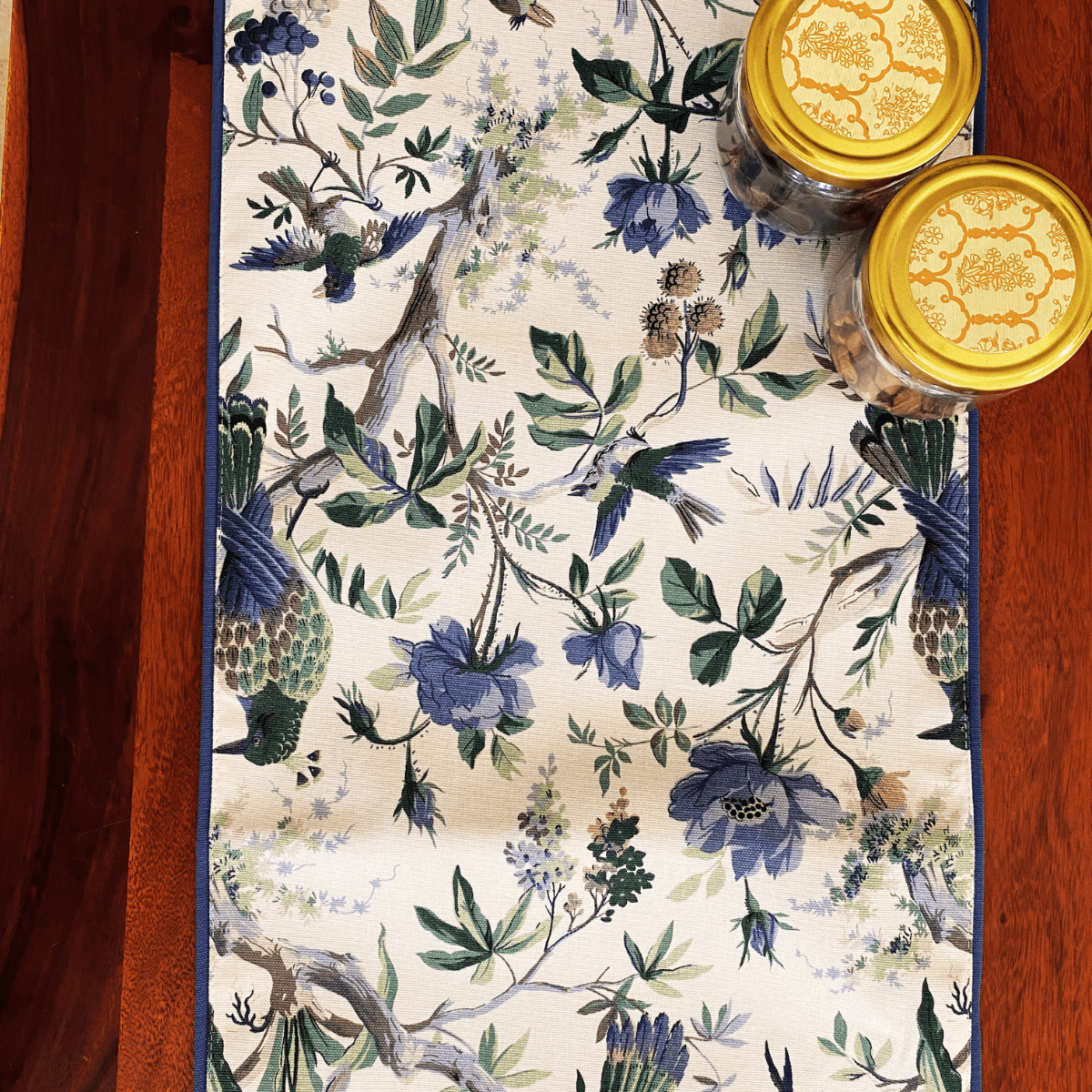 Canopy Printed Table Runner, 100% cotton, 13" x 72" - Coral Slub - 