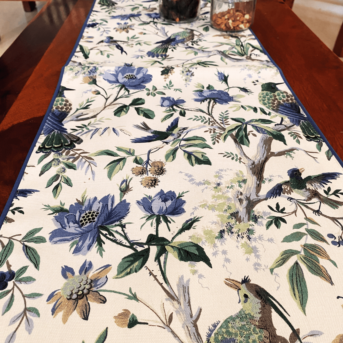 Canopy Printed Table Runner, 100% cotton, 13" x 72" - Coral Slub - 