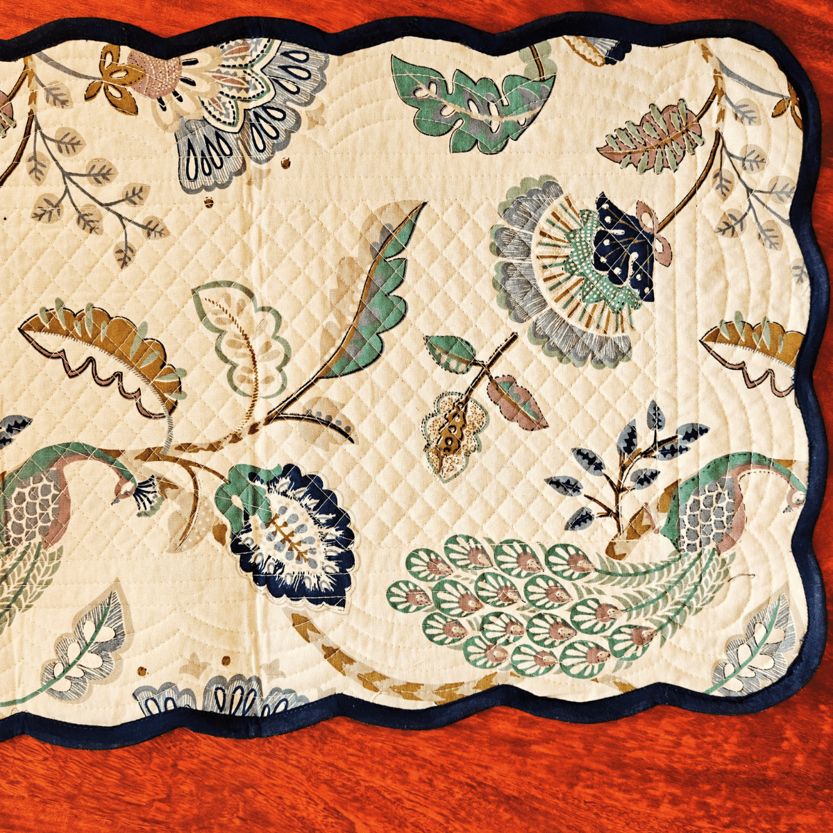 Canopy Reversible Table Runner, 100% cotton, 15" x 72" - Coral Slub - 