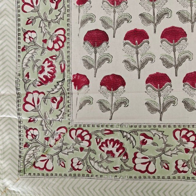 Chameli 6 Seater Dining Table Cover, 100% Cotton, 60" x 90" - Coral Slub -