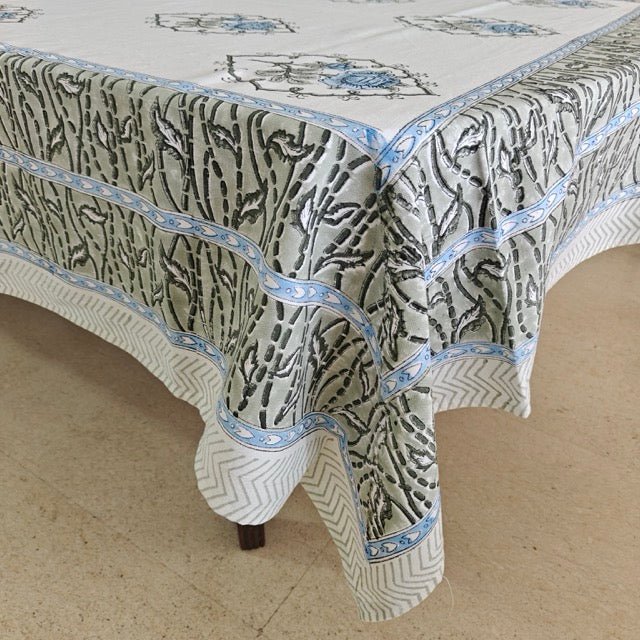 Chandni 6 Seater Dining Table Cover, 100% Cotton, 60" x 90" - Coral Slub -