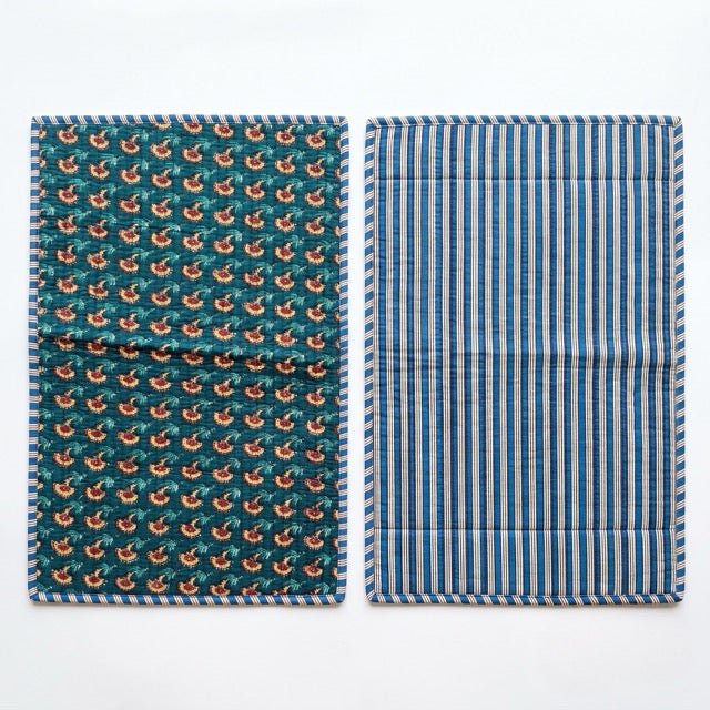 Chhapai Reversible Placemats - Coral Slub -