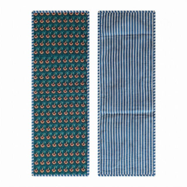 Chhapai Reversible Table Runner - Coral Slub -