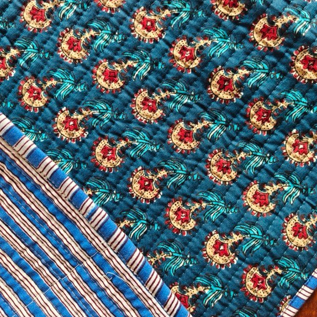 Chhapai Reversible Table Runner - Coral Slub -