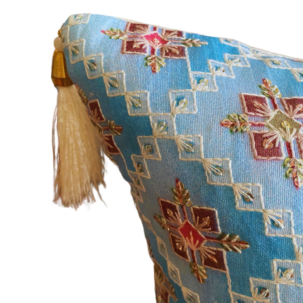 Chokhana Light Blue Cushion Cover, Pack of 1, 16" x 16" - Coral Slub - 