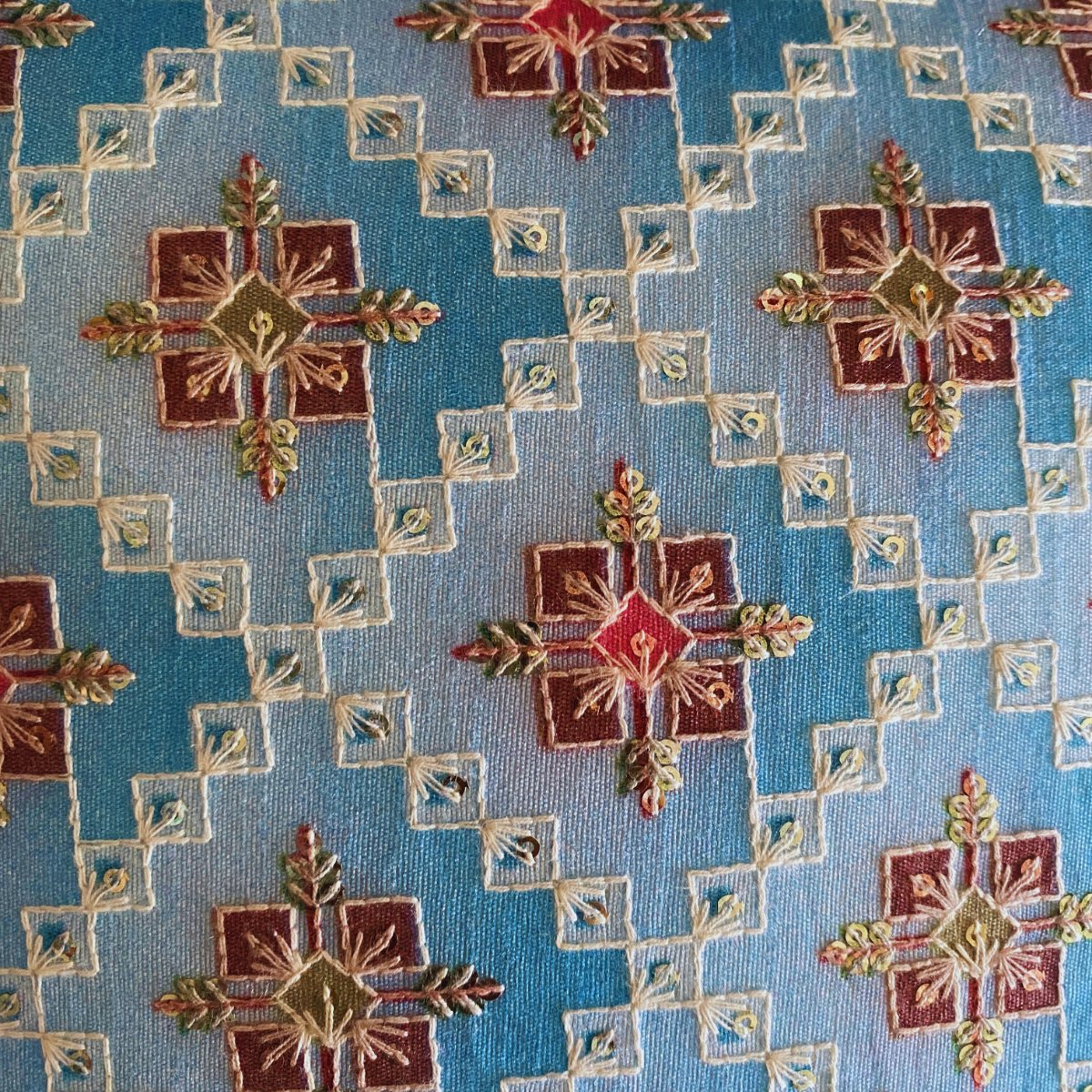 Chokhana Light Blue Cushion Cover, Pack of 1, 16" x 16" - Coral Slub - 